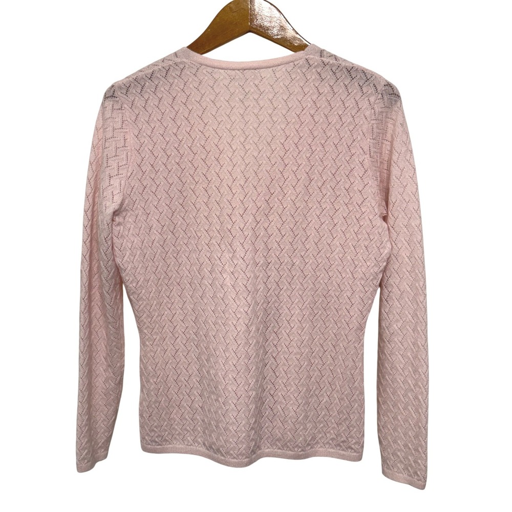Garnet Hill Cashmere Sweater‎ Small Pink Twisted Front - Picture 2 of 10